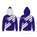 Customized dark blue and sublimated logo hoody with fleece fabric